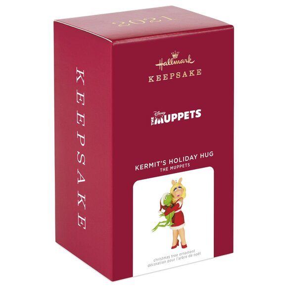 New! Hallmark Muppets Keepsake Ornament 2021 Kermit's Holiday Hug Miss Piggy - Picture 1 of 5